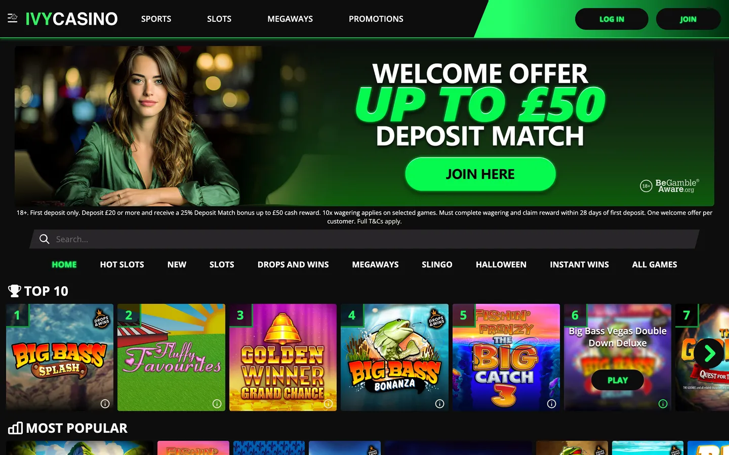 Screenshot of Ivy Casino